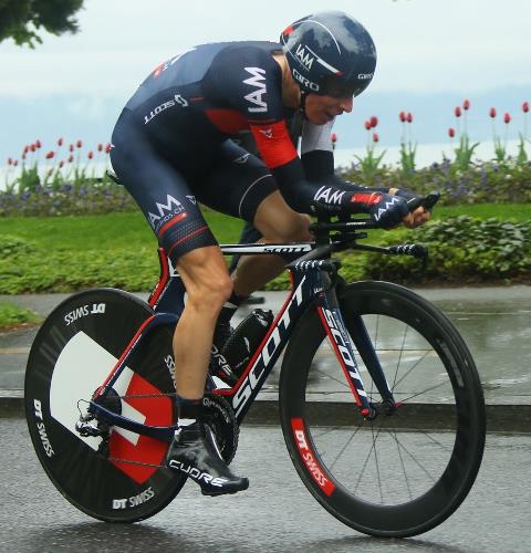 Marcel Wyss beim abschliessenden Zeitfahren der Tour de Romandie in Lausanne.